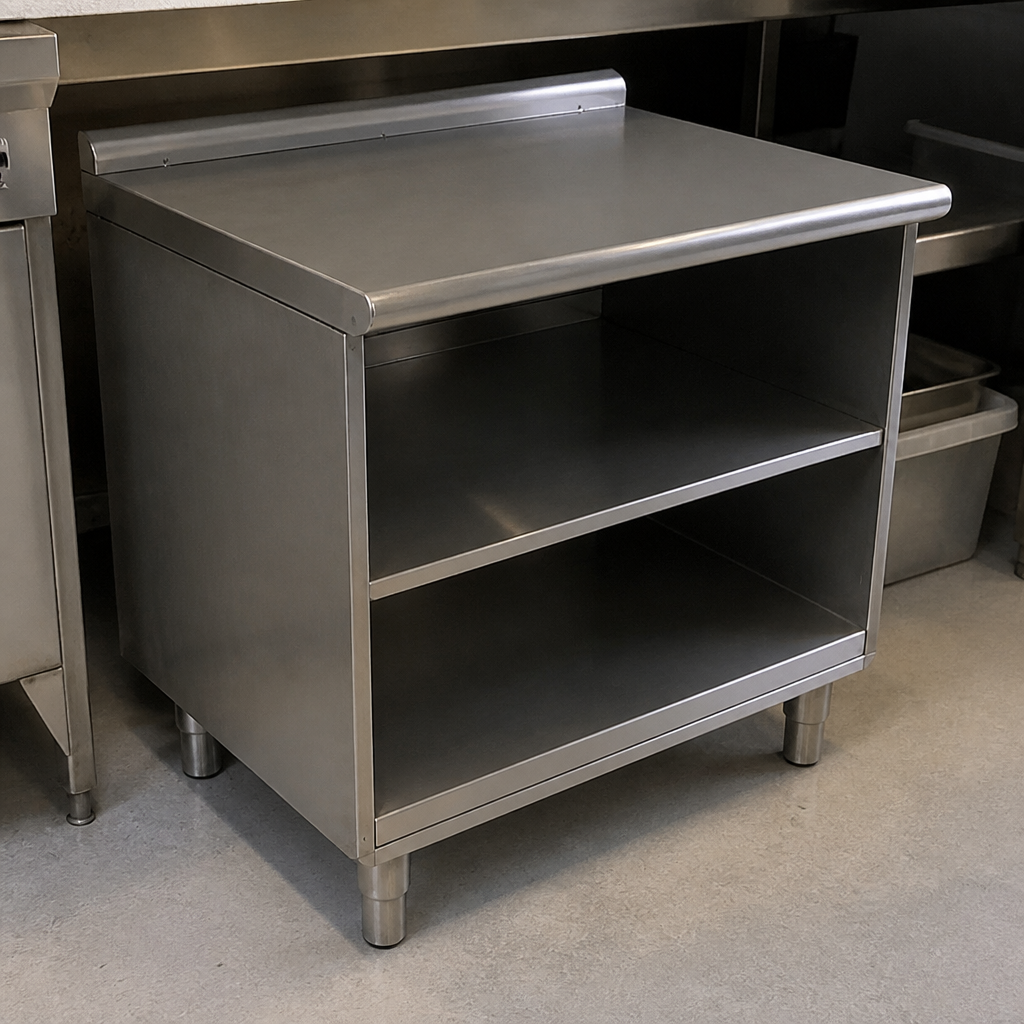 Commercial undercounter storage cabinet with worktop space