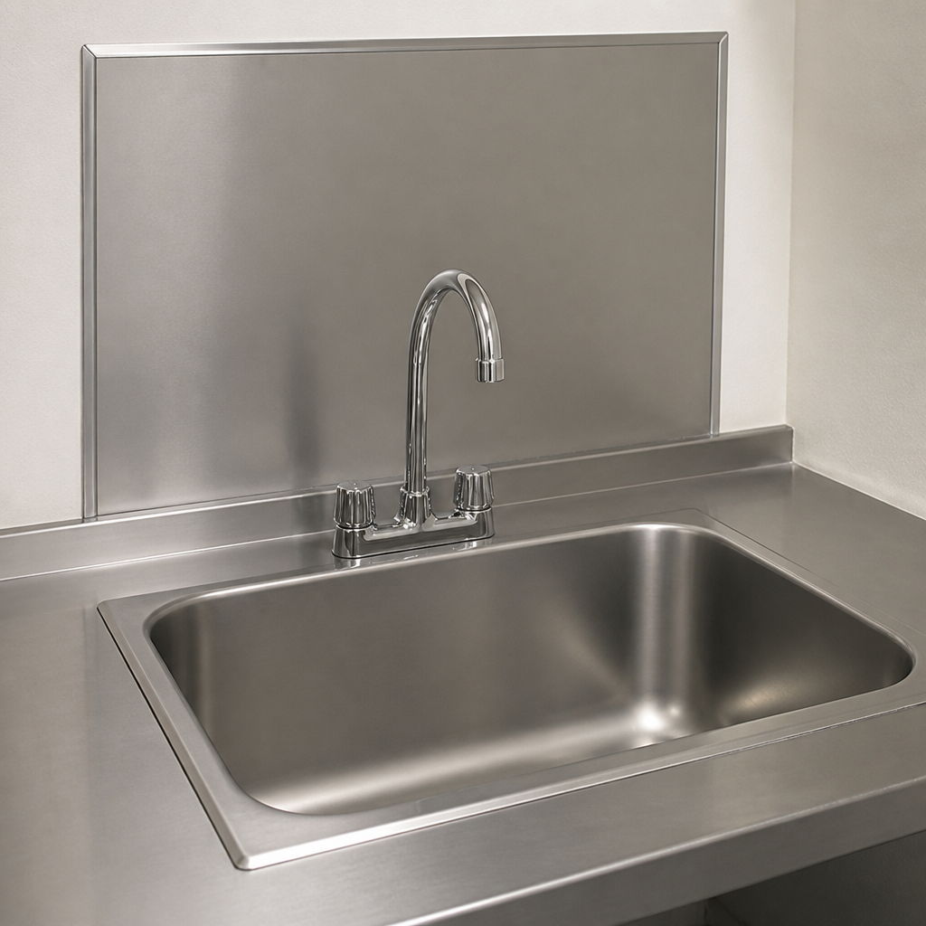 Stainless Steel Splashback Panel 315mm High for Sinks