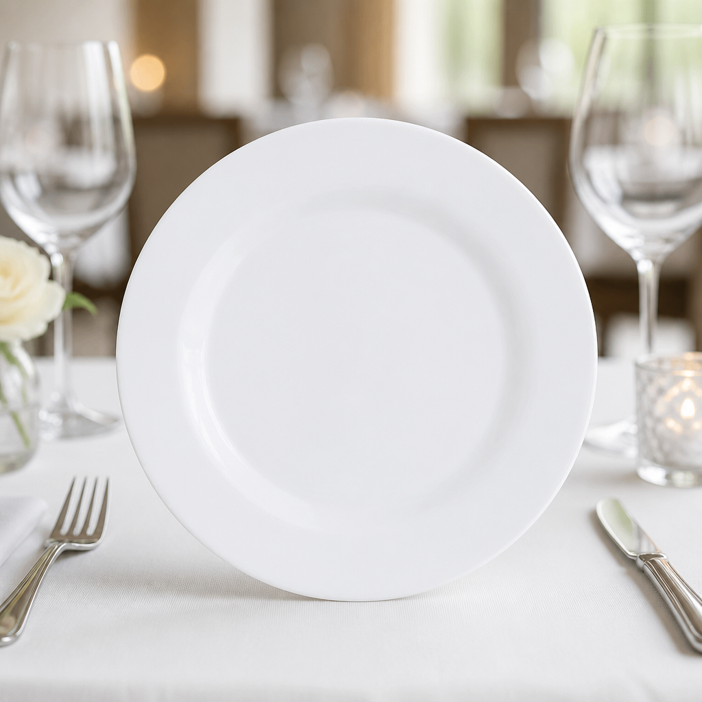 Commercial Opal Glass Plates 255mm - 12 Pack Dining Set