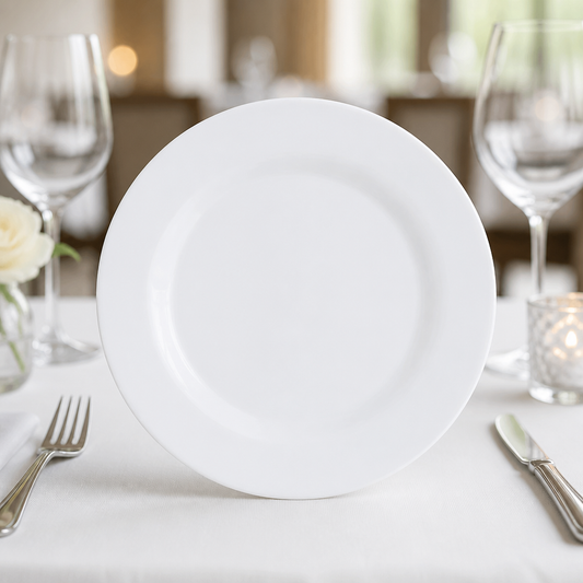 Commercial Opal Glass Plates 255mm - 12 Pack Dining Set