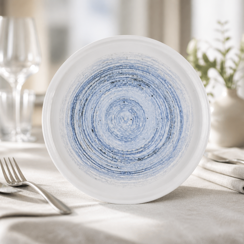 210mm Commercial Walled Plates - 6 Pack Super Vitrified Ceramic