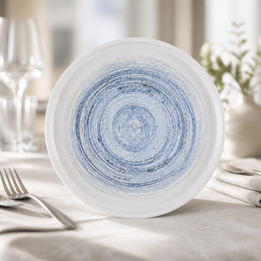 210mm Commercial Walled Plates - 6 Pack Super Vitrified Ceramic