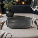 Commercial Oblong Plates 270 x 127mm Black 12 Pack Stonecast