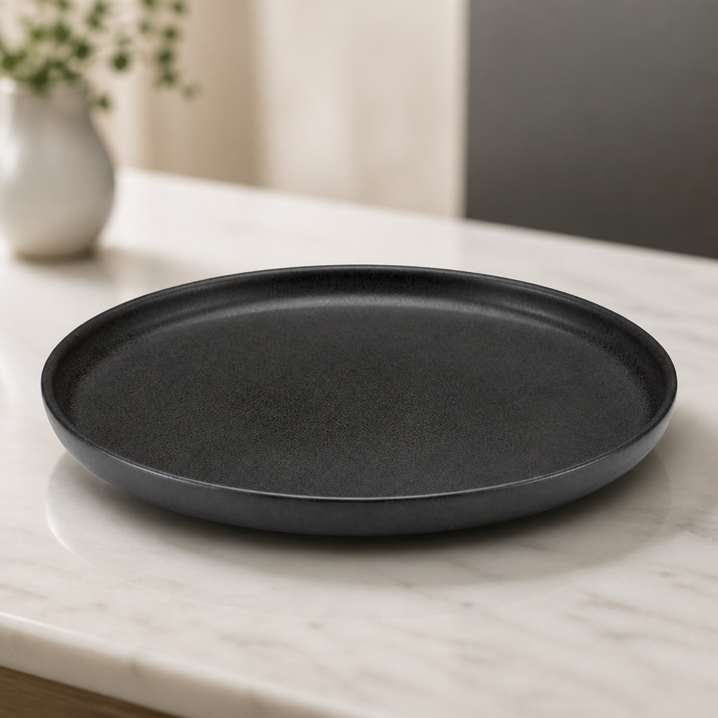 Commercial Walled Plates 280mm Semi-Matte Black 6 Pack