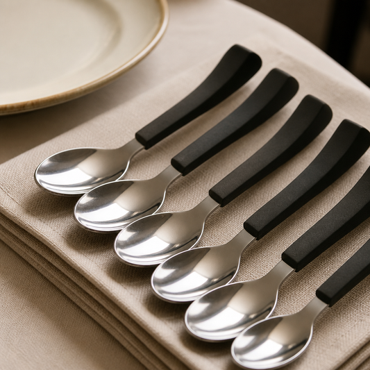 Left Handed Adapted Spoons 12 Pack for Limited Mobility Use
