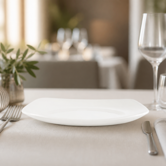 Commercial Square Plates 293mm Porcelain 12 Pack