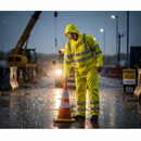 Premium High Visibility Waterproof Coverall with PU Coating and Breathable Fabric for Enhanced Comfort and Protection