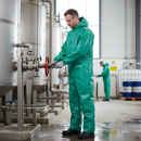 Premium Heavy Duty Boilersuit with Hood, Elasticated Wrists, and Double Storm Facing for Enhanced Protection in Industrial Settings