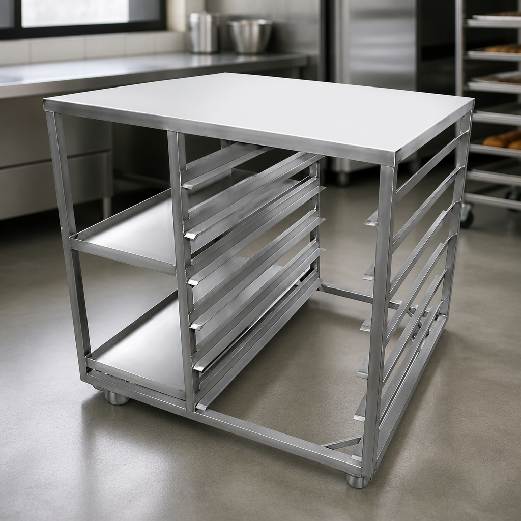 Commercial Stand for Compact Oven 900mm High with Racked Storage