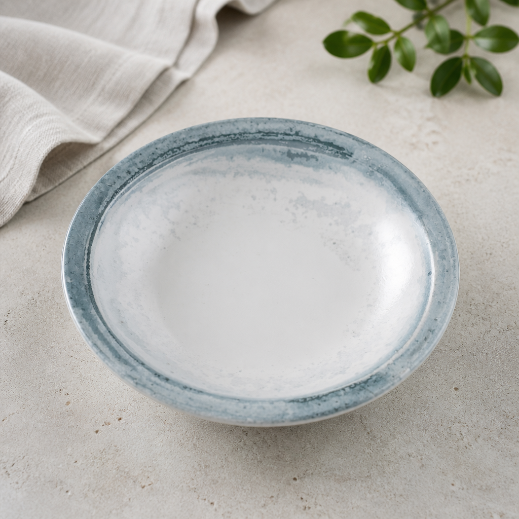 Commercial Rimmed Soup Bowls 210mm Limestone 12 Pack