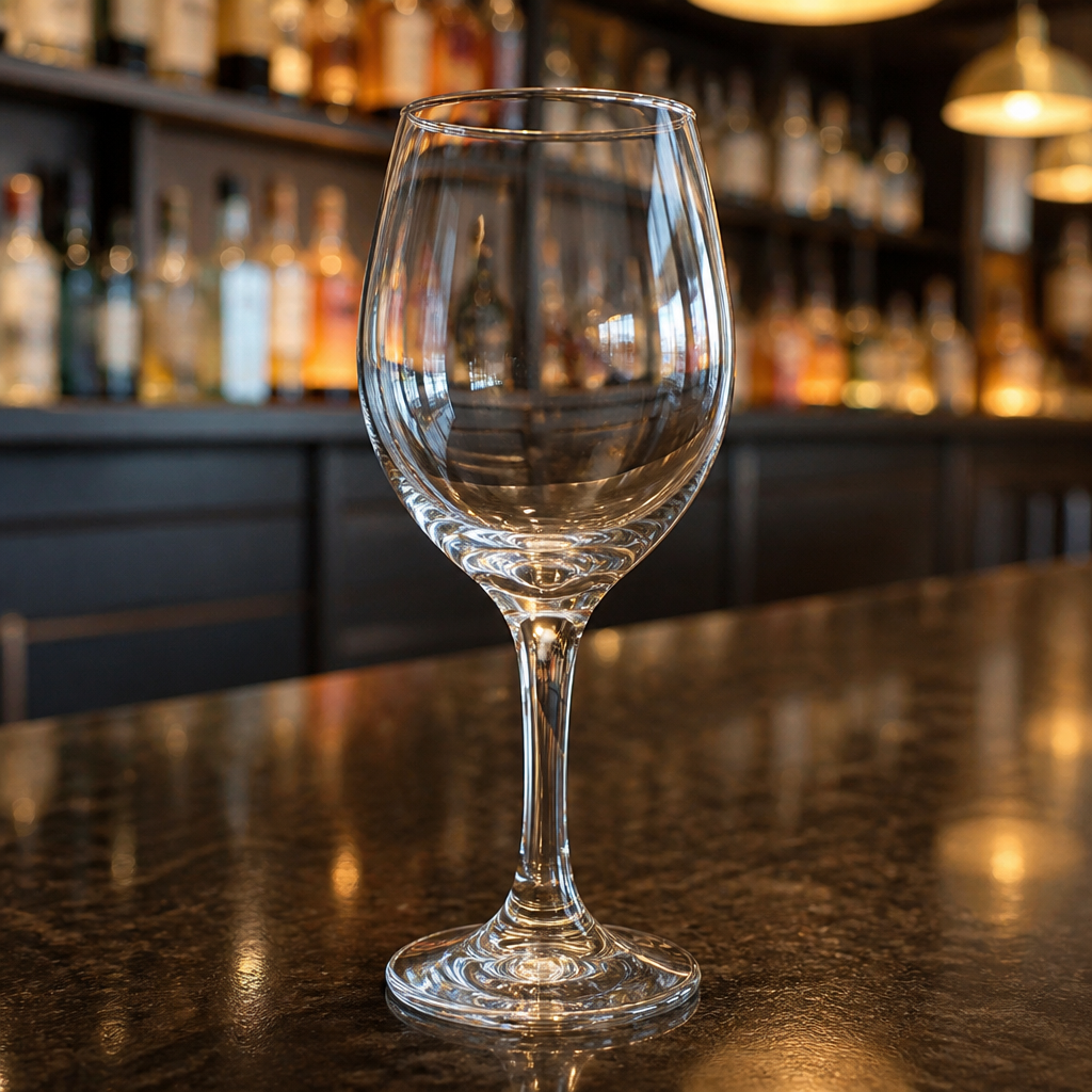 Durable 240ml wine glasses in a 12 pack for commercial use