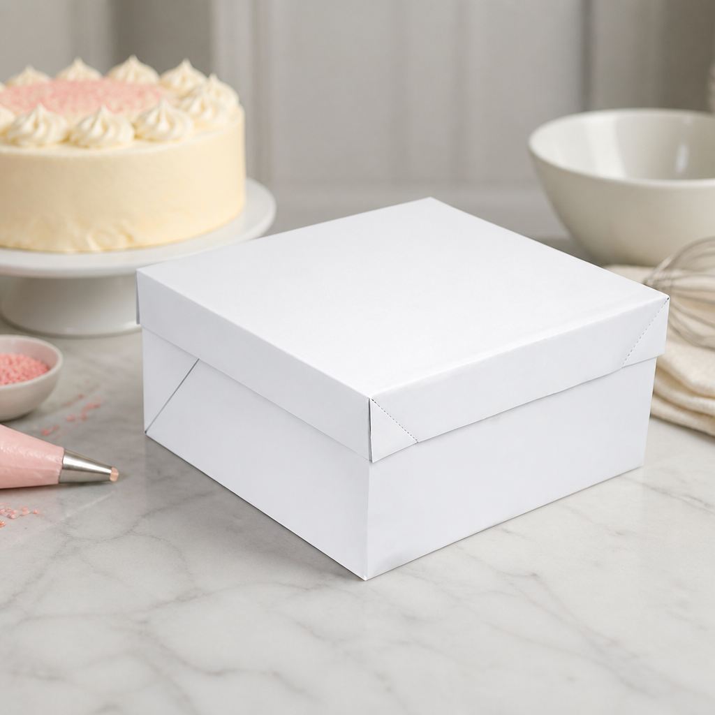 12 Inch Commercial Cake Box - Sturdy Cardboard Disposable Supply