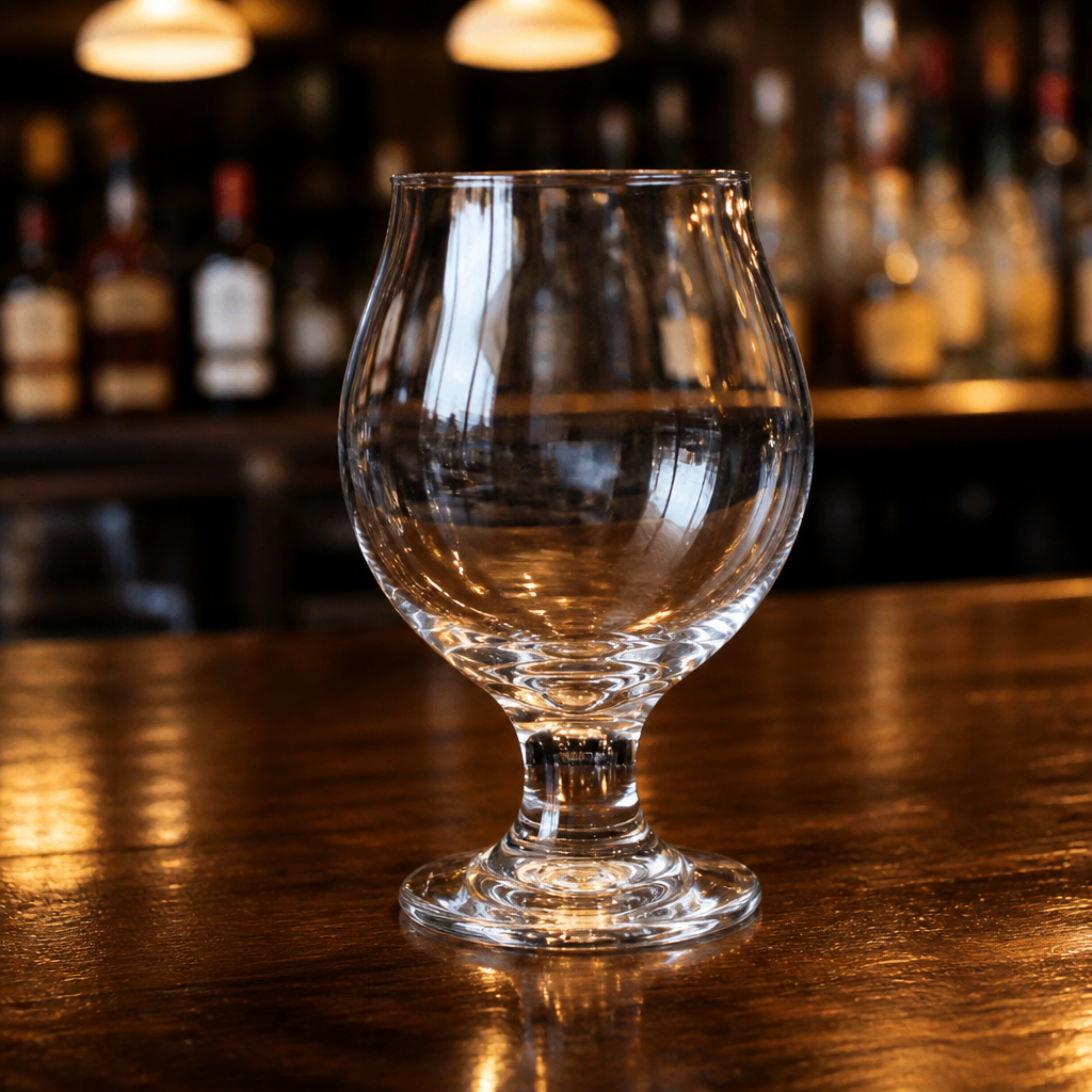 Set of 12 commercial stemmed beer glasses 290ml 10oz