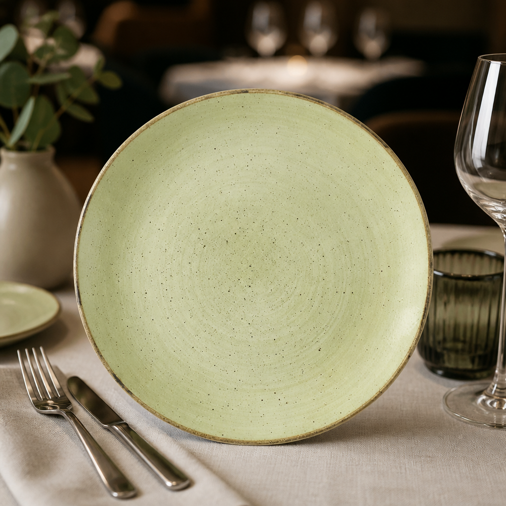 Commercial Raw Green Coupe Plates 285mm 12 Pack