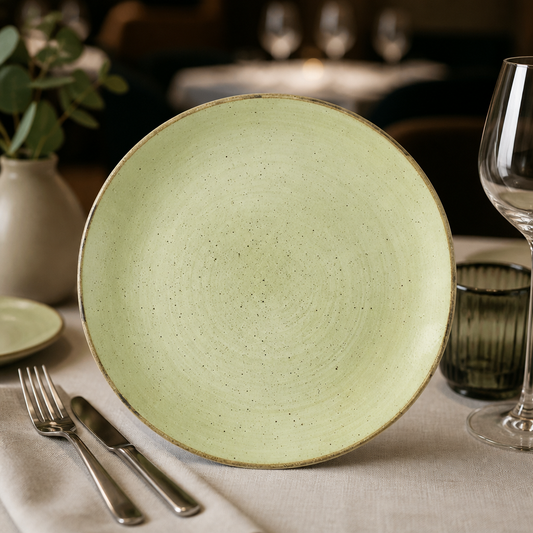 Commercial Raw Green Coupe Plates 285mm 12 Pack