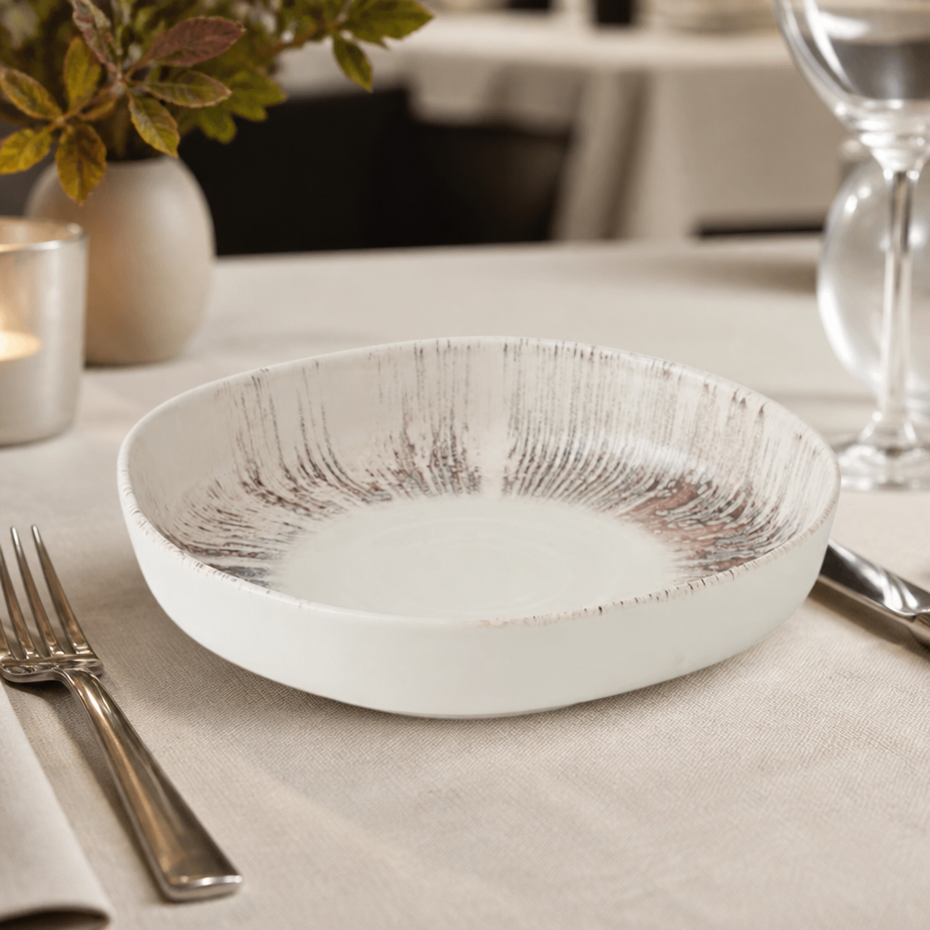Commercial Walled Bowls 230mm Pink Super Vitrified Ceramic 6 Pack