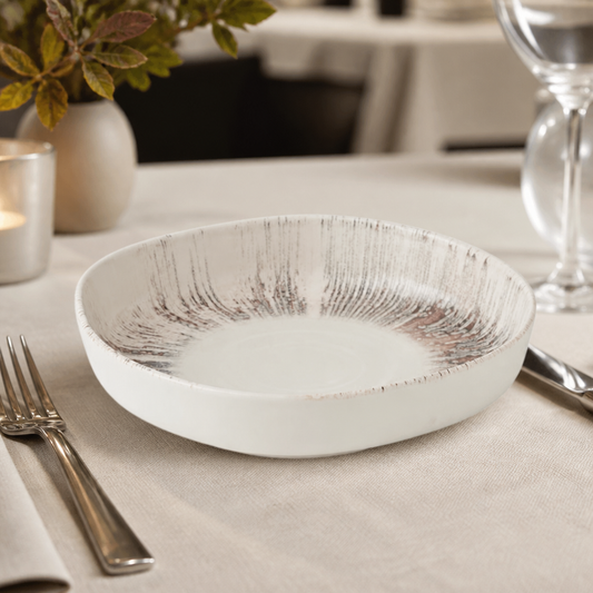 Commercial Walled Bowls 230mm Pink Super Vitrified Ceramic 6 Pack