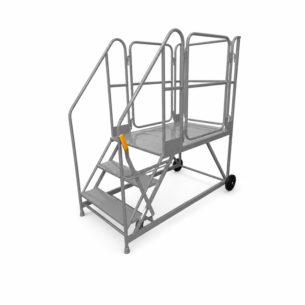 Easy Slope Mobile Work Platform with Guardrails