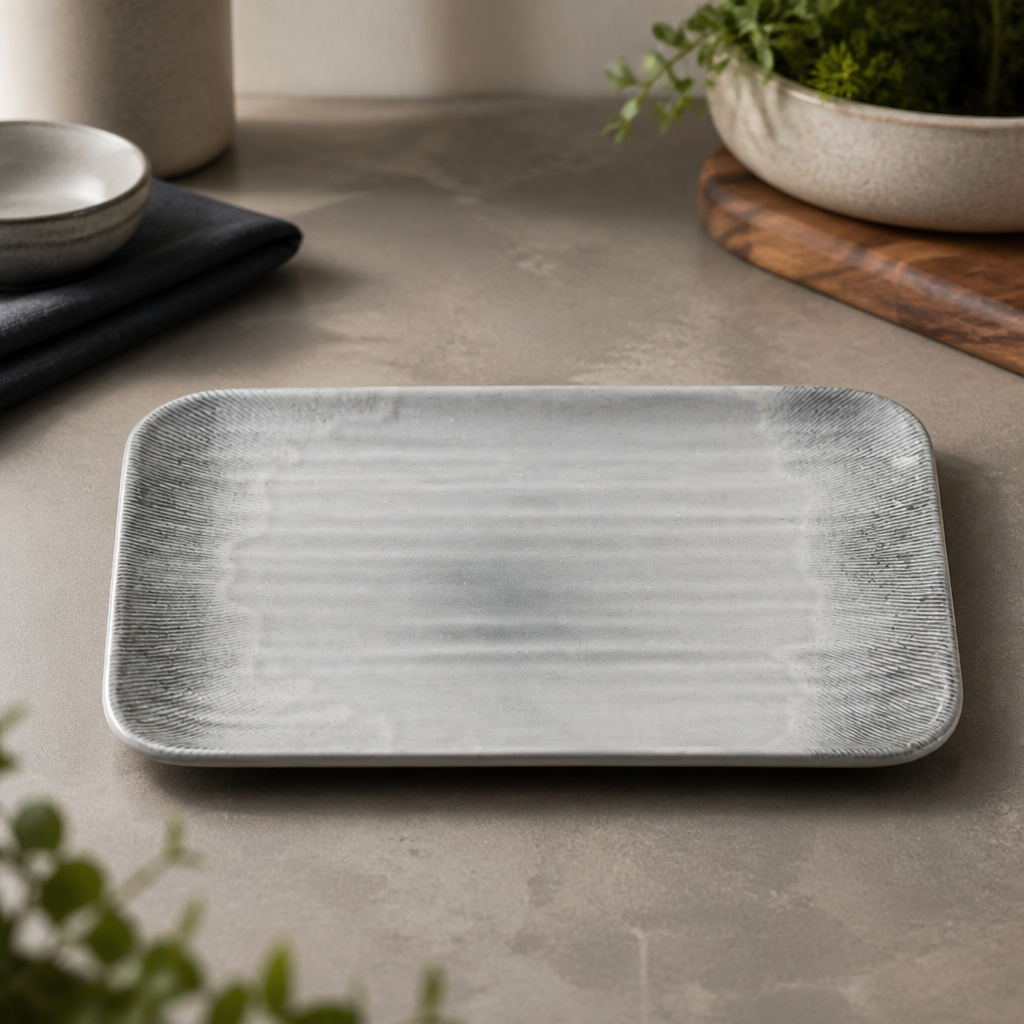 Commercial Rectangular Platter 179mm Grey 12 Pack Vitrified