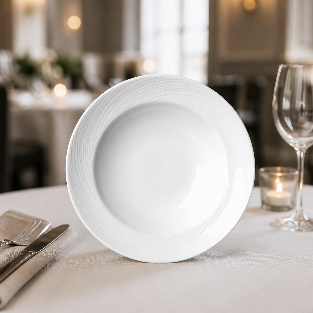 Rimmed Soup Bowls 242mm - 24 Pack for commercial catering