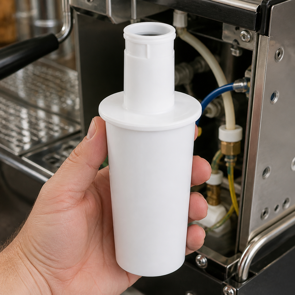 Commercial water filter cartridge for espresso machines