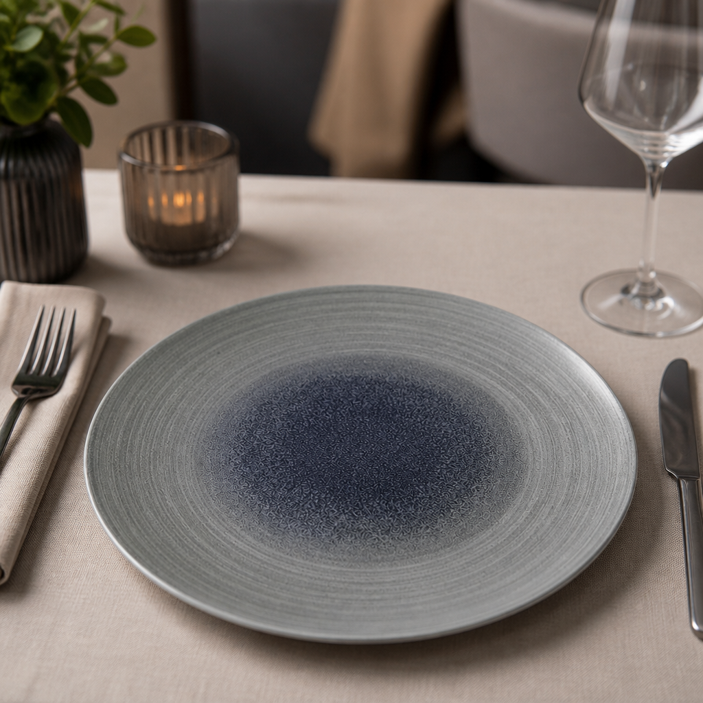 Commercial Aqueous Grey Coupe Plates 11.25" - 12 Pack
