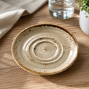 Small Double-Well Porcini Saucers 118mm for Hot Drinks Service