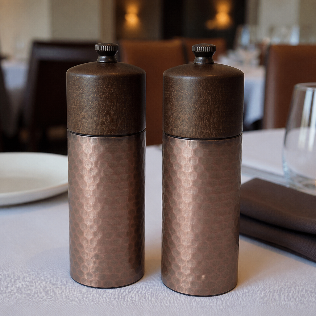 Copper Wood Salt and Pepper Mill Set - 2 Pack