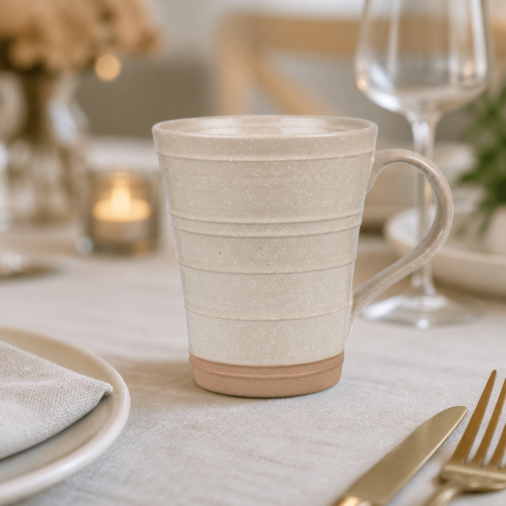 Set of 6 Commercial Stoneware Mugs 340ml for catering