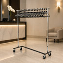 Commercial Garment Rail with 20 Hangers for Cloakroom Use