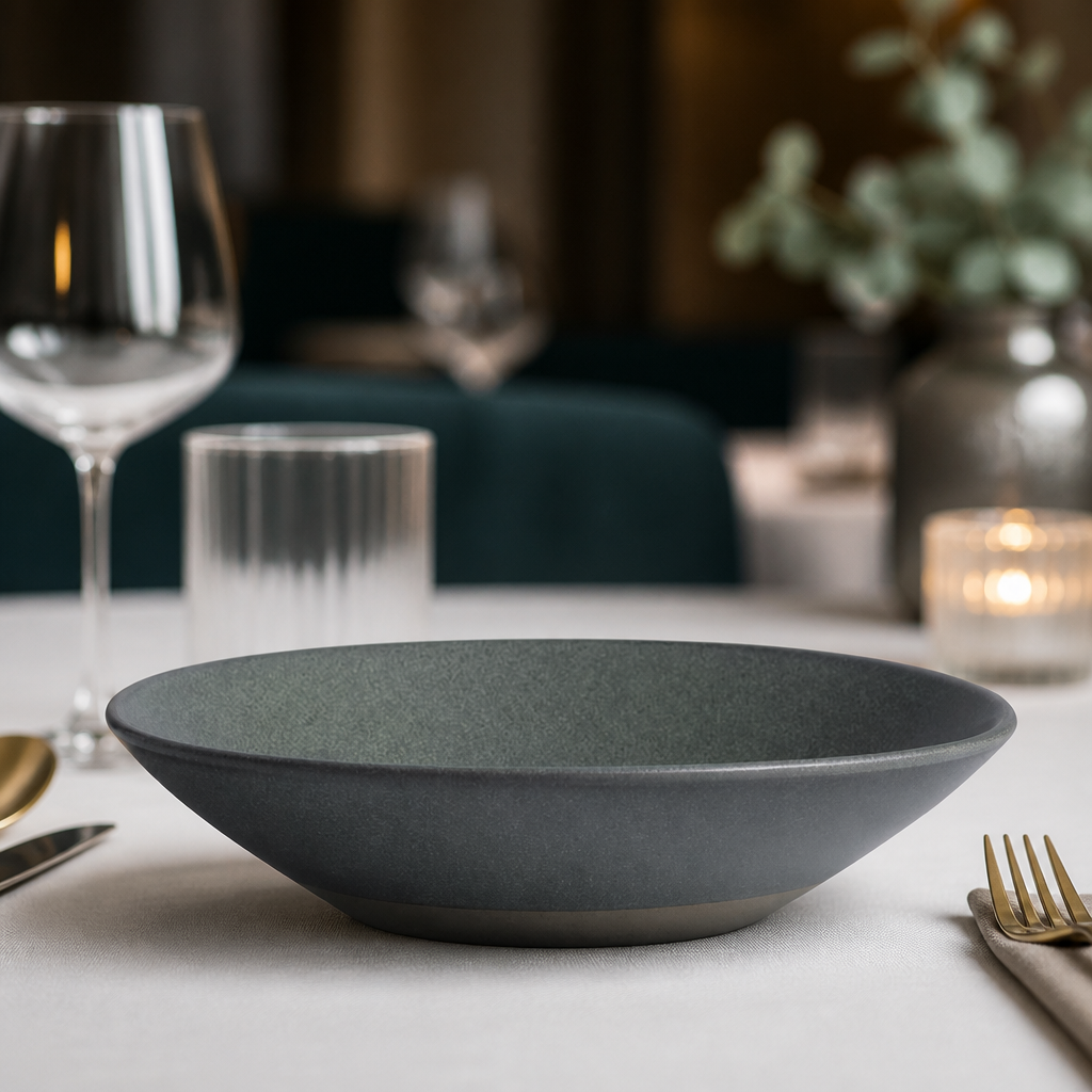 Commercial teal bowls 230mm vitrified stoneware 24 pack