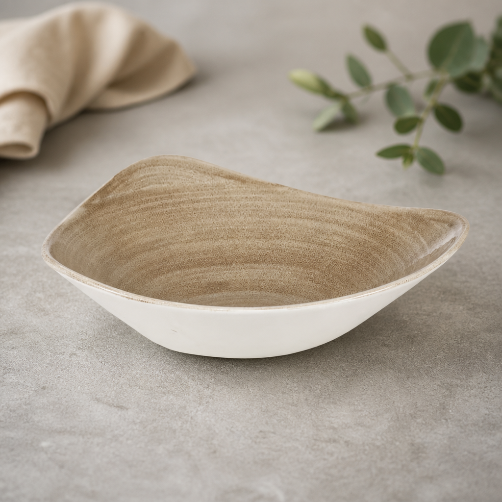 Commercial Triangle Bowls 235mm Taupe 12 Pack