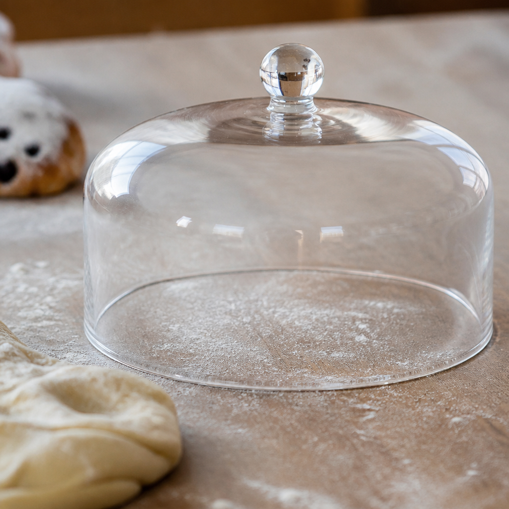 Commercial Glass Cake Stand Dome 200mm Hygienic Food Cover