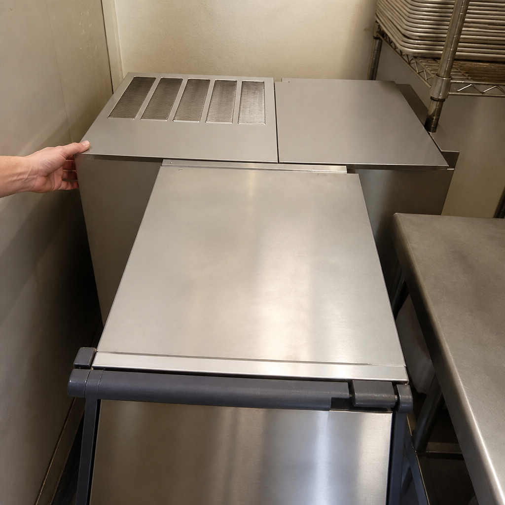 Commercial Ice Machine Top Air Discharge Kit in stainless steel