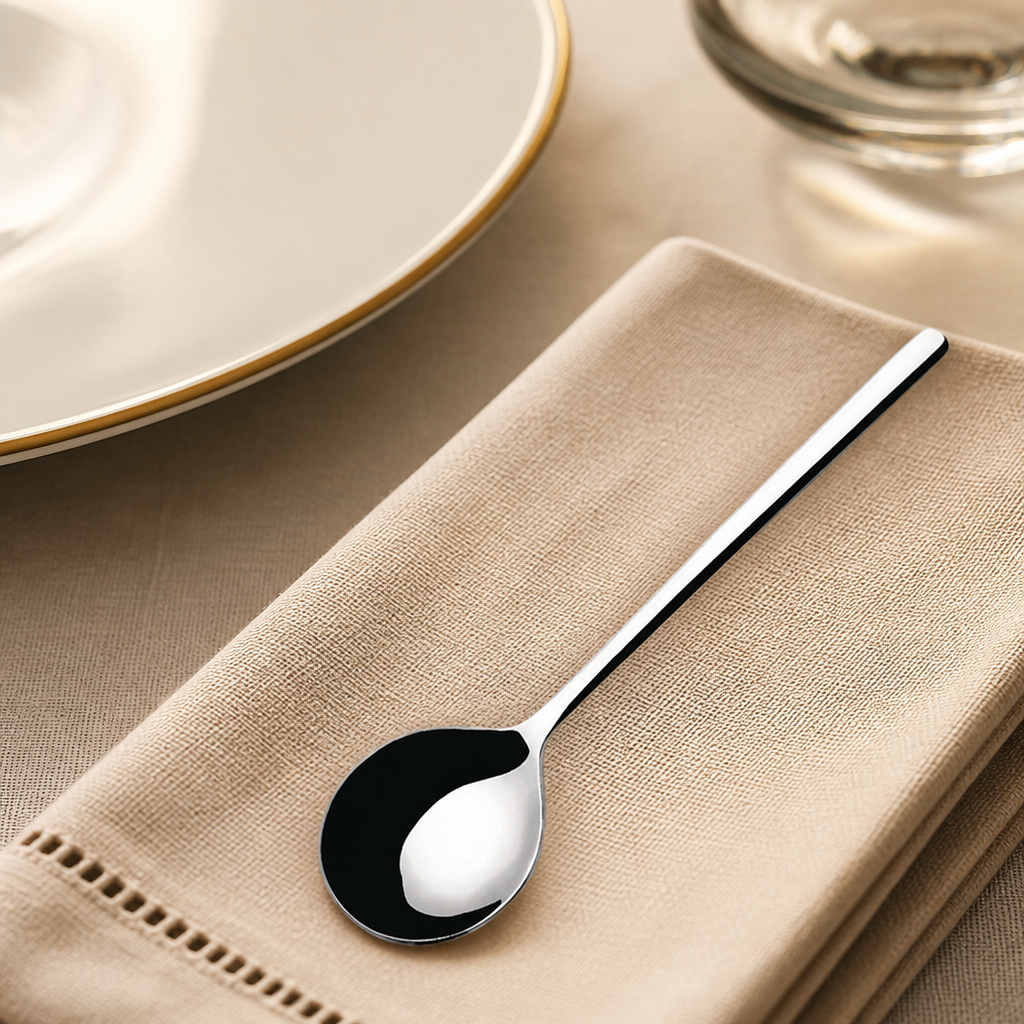 Pack of 6 stainless steel commercial coffee spoons 109mm