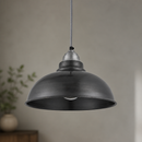 Vintage Industrial Pendant Light 305mm Dark Pewter Shade