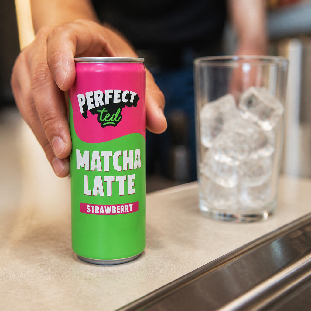 Matcha Latte Strawberry 250ml Slim Can - 12 Pack