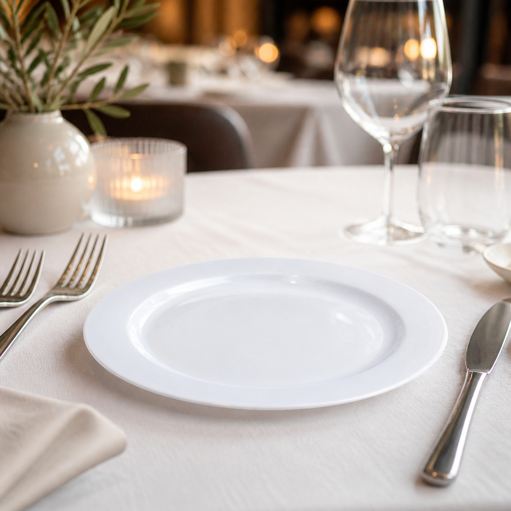 Commercial Porcelain Plates 202mm 12 Pack Stackable