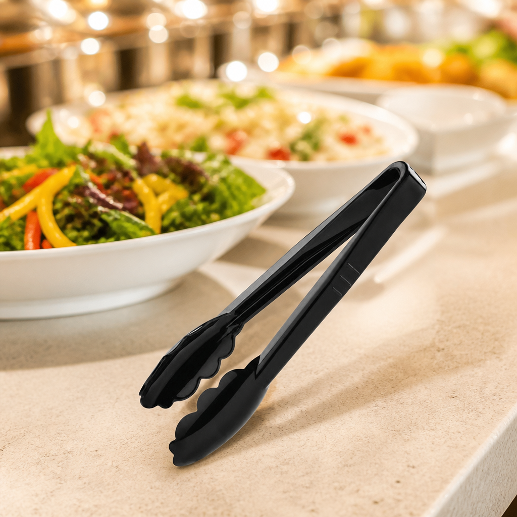 9" Commercial Ergonomic Polycarbonate Kitchen Tongs