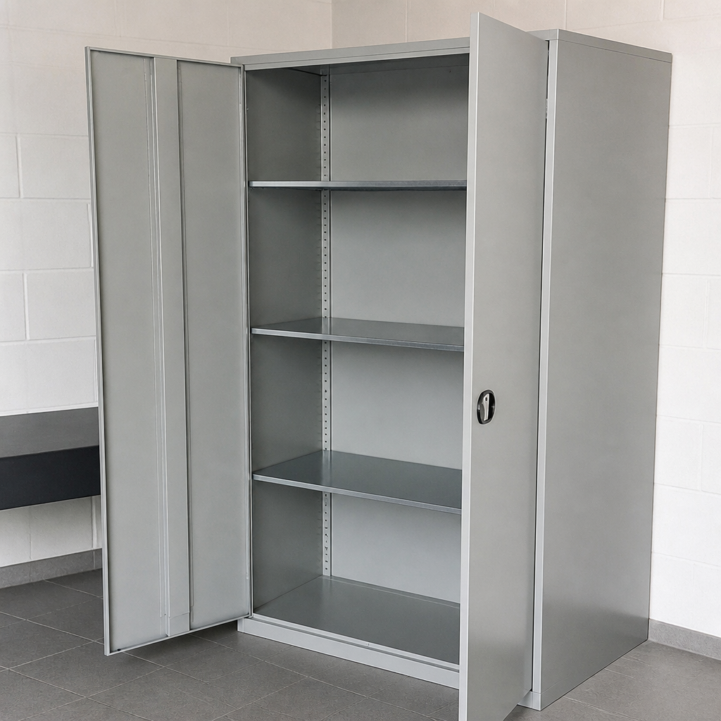 Commercial lockable cupboard with 3 adjustable shelves, 1830mm
