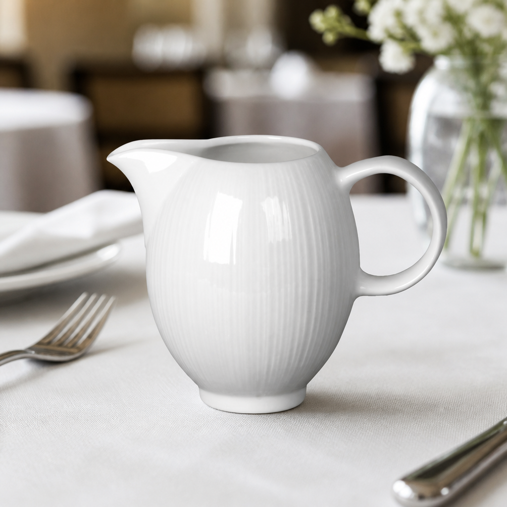 Commercial 142ml embossed jugs for catering - 12 pack