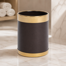Commercial Waste Paper Bin 10.2Ltr Brown With Gold Rim