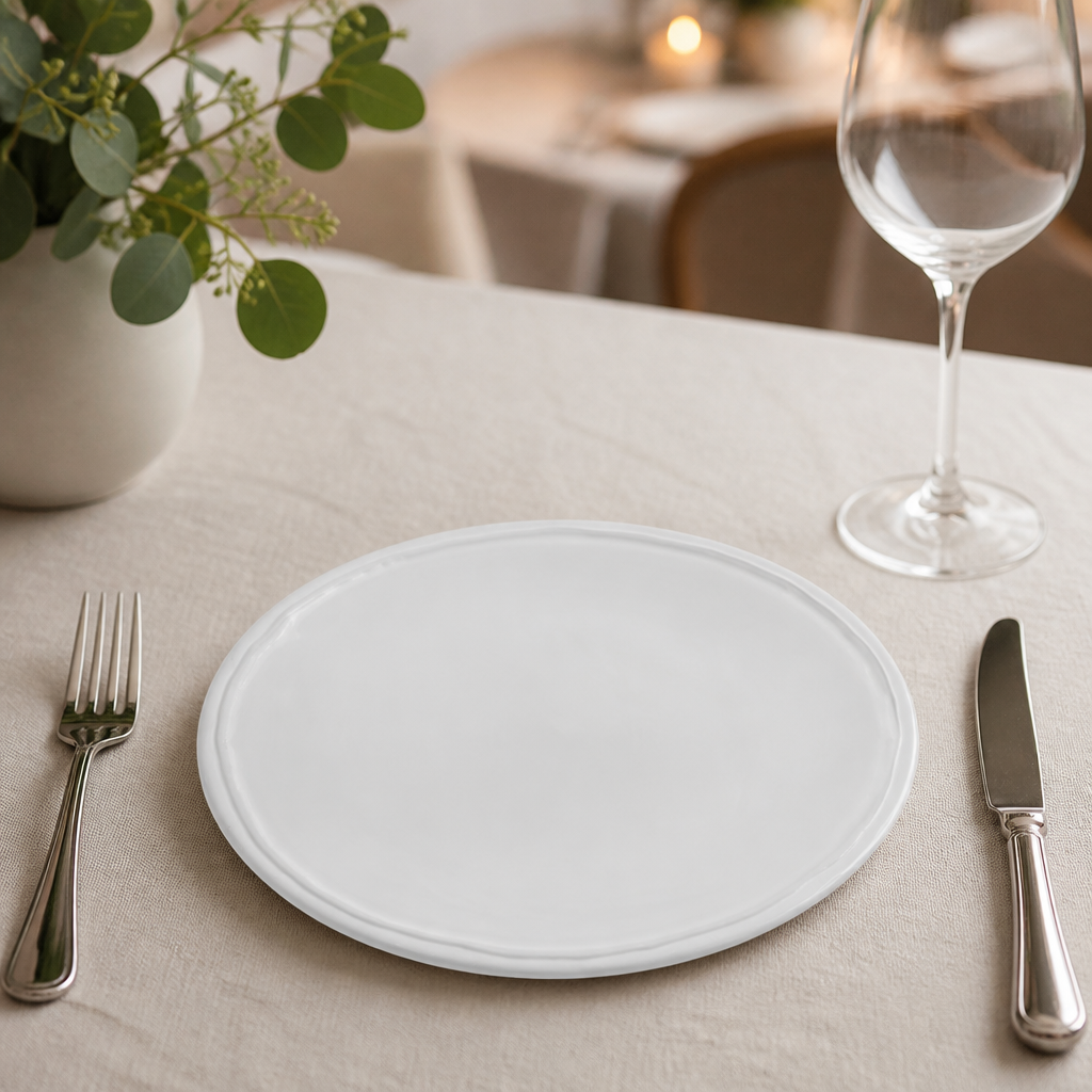 Raw Recycled Clay Coupe Plates 220mm 6 Pack