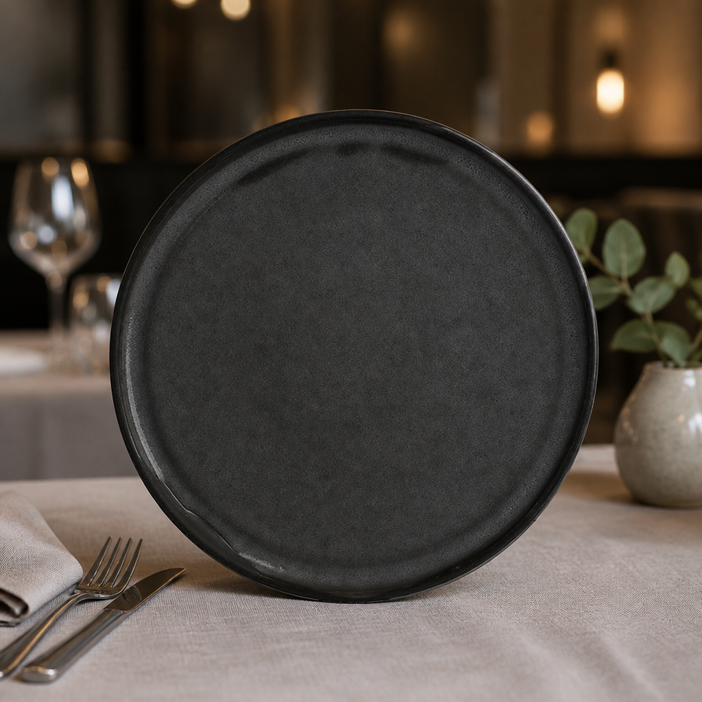 Commercial Grey 280mm Plates - 12 Pack Vitrified Stoneware