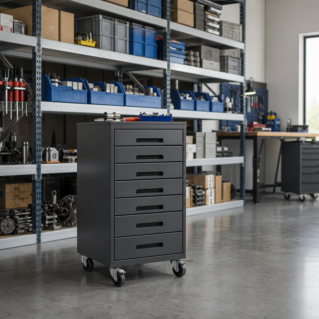 Economical Mobile Storage Unit with Six Drawers