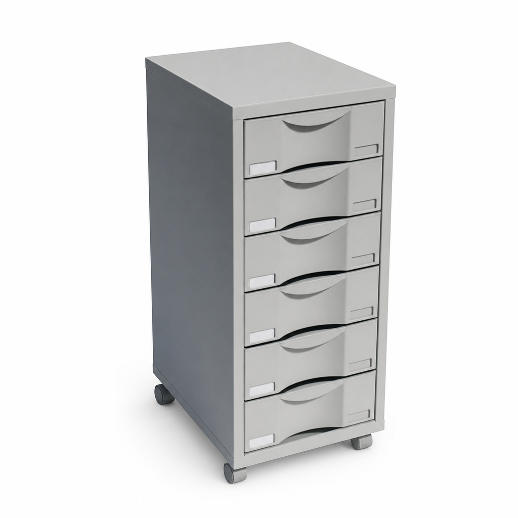 Economical Mobile Storage Unit with Six Drawers