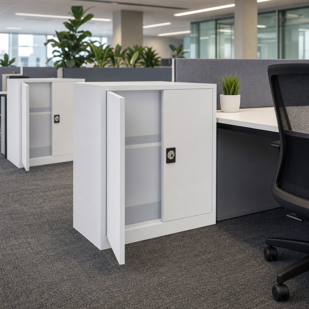 Economy Metal Office Cupboards 1000mm High