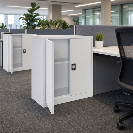 Economy Metal Office Cupboards 1000mm High