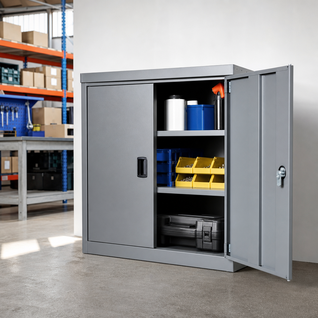 Economy Metal Office Cupboards 1000mm High