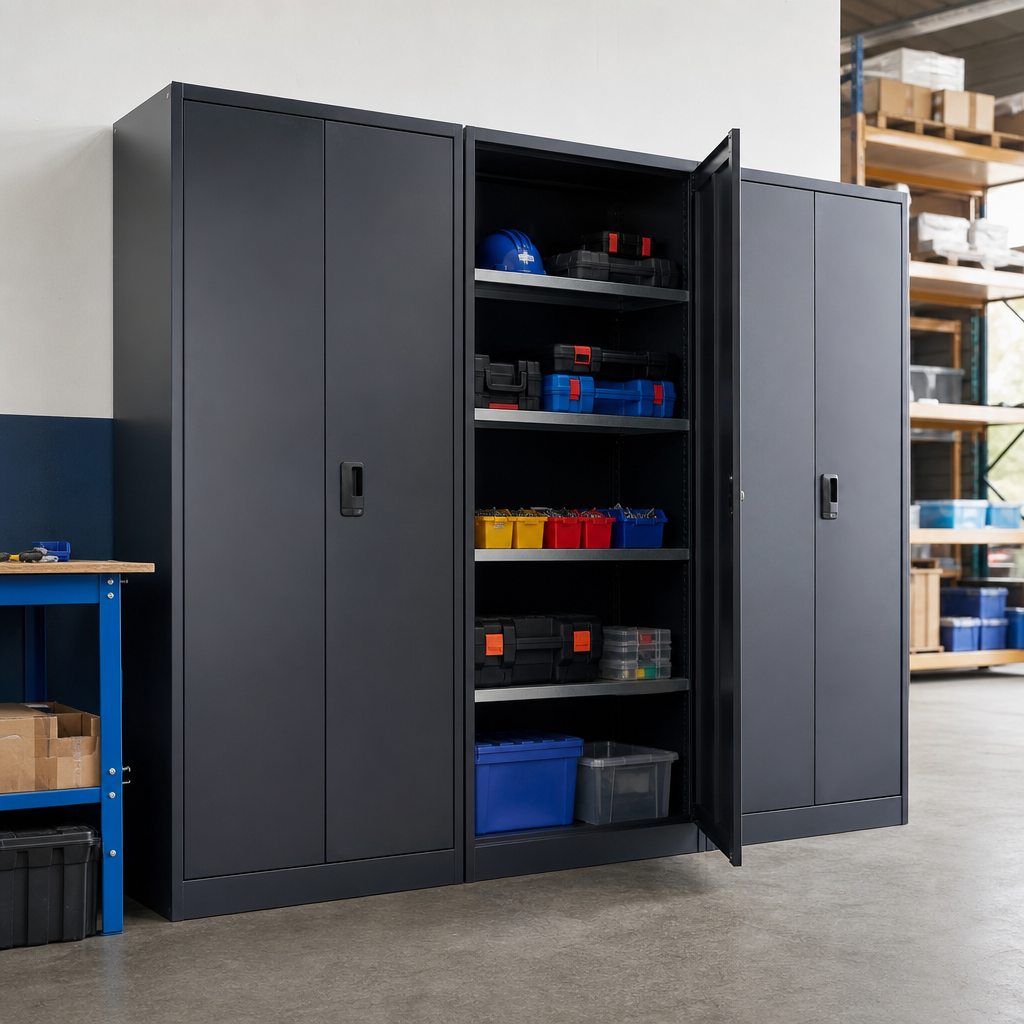 Economy Tall Metal Office Cupboards 1950mm High